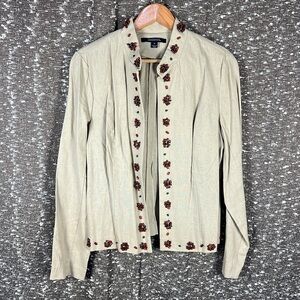 Chadwicks Beaded Collar Blazer‎ Jacket Cardigan